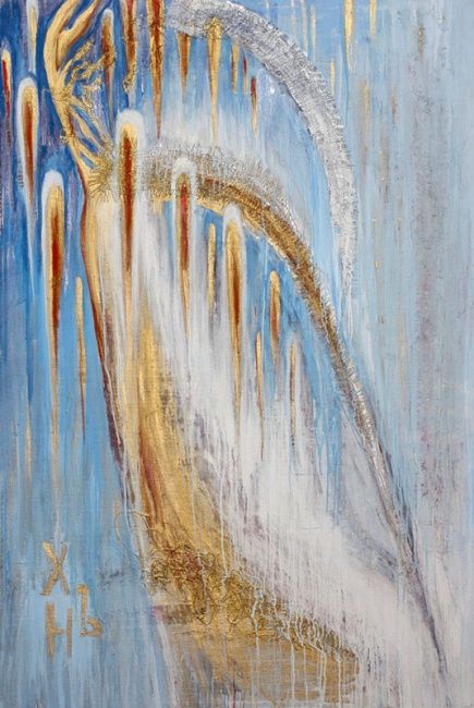 Pittura intitolato "Падение вверх!" da Iurii Tsyganov, Opera d'arte originale