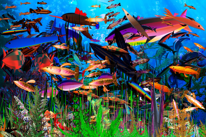 Digital Arts titled "Underwater Fractal…" by Zone Patcher, Original Artwork