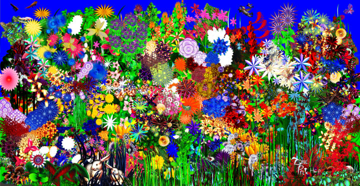 Digital Arts titled "fractal-garden.jpg" by Zone Patcher, Original Artwork, Collages