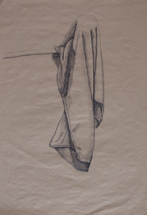 Zeichnungen mit dem Titel "Towel" von Zoran Marjanovic, Original-Kunstwerk, Marker