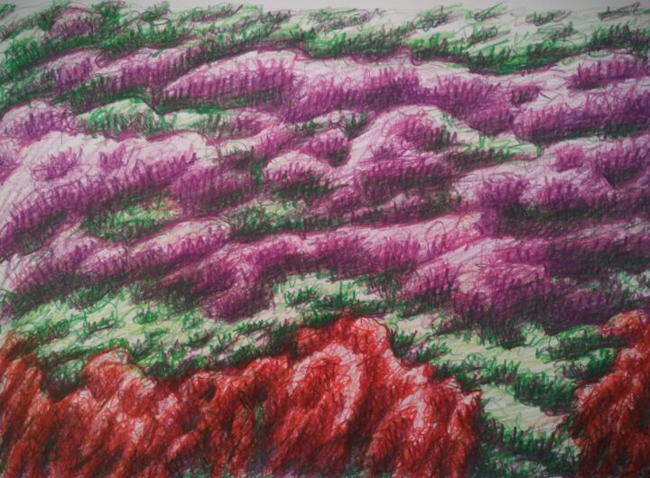 Drawing titled "Grass carpet" by Zory, Original Artwork, Pencil