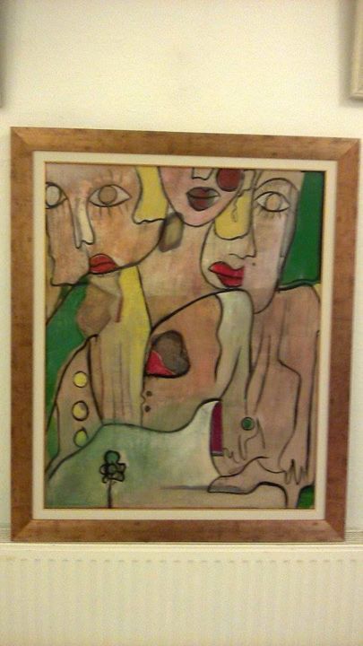 Pittura intitolato "les femmes" da Zoubaida Chameri, Opera d'arte originale, Olio