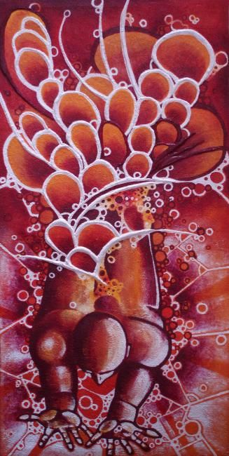 Painting titled "Energie Creatrice" by Zoukina, Original Artwork, Oil