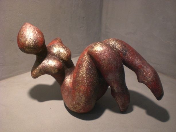 Γλυπτική με τίτλο "Grâce" από Zou.Sculpture, Αυθεντικά έργα τέχνης, Ρητίνη
