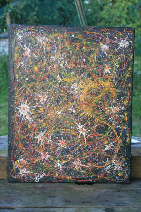 Schilderij getiteld "galaxie" door Corinne Vernier, Origineel Kunstwerk, Acryl