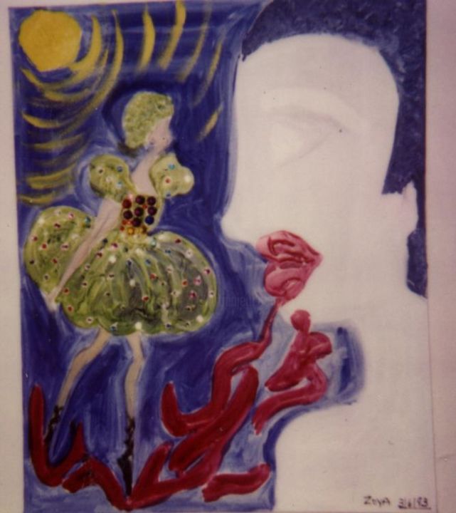 Painting titled "VAMPIRE AND HIS BAL…" by Zoya Peerthum, Original Artwork