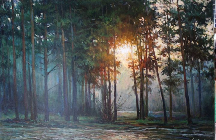 Schilderij getiteld ""Утро"" door Sergei Zozulia, Origineel Kunstwerk, Olie