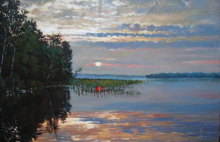 Картина под названием "«Утренняя тишина»" - Сергей Зозуля, Подлинное произведение искусства, Масло