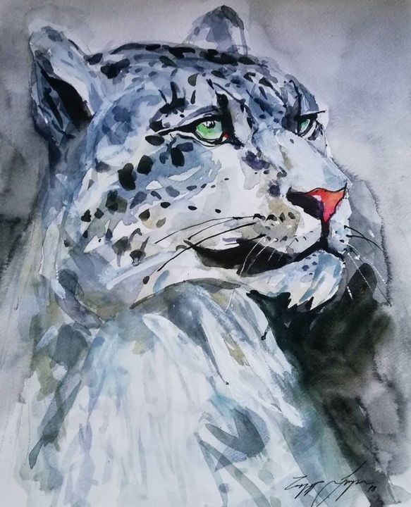 "The White tiger" başlıklı Tablo Zeynep Şeyma tarafından, Orijinal sanat, Suluboya