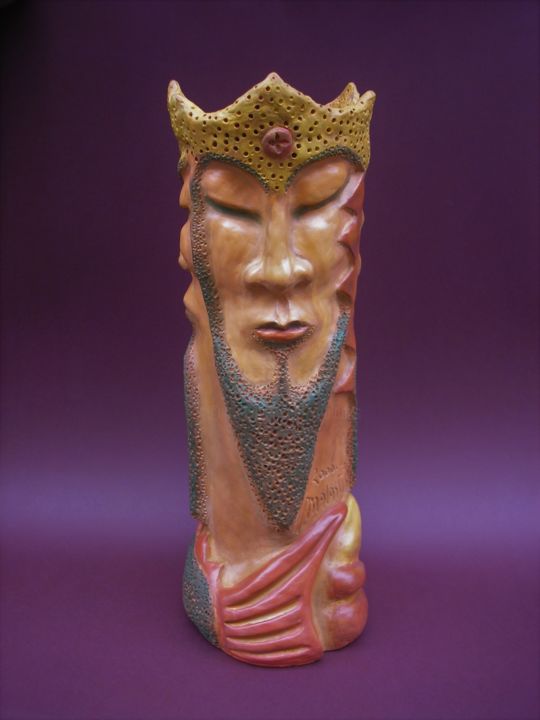 Sculpture titled "Three kings" by Zsolt Malasits, Original Art, Clay