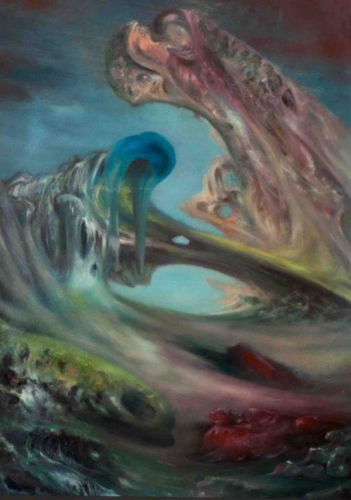 Peinture intitulée "Tropical Storm" par Zsolt Szatmari, Œuvre d'art originale, Aquarelle Monté sur Châssis en bois