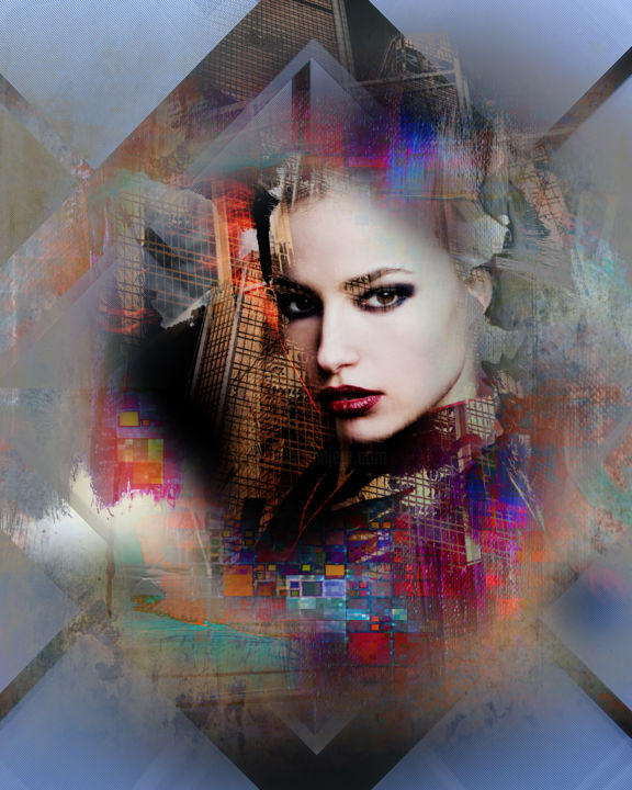 Digital Arts titled "City" by Edit Zs. Toth (The GRAPH Collection), Original Artwork, Photo Montage