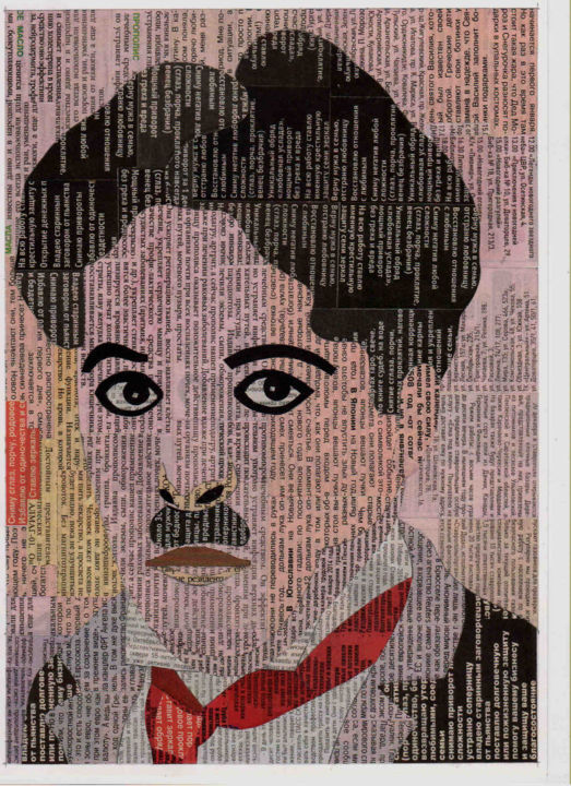 Collages getiteld "Charles Chaplin" door Aleksei Zuev, Origineel Kunstwerk, Collages