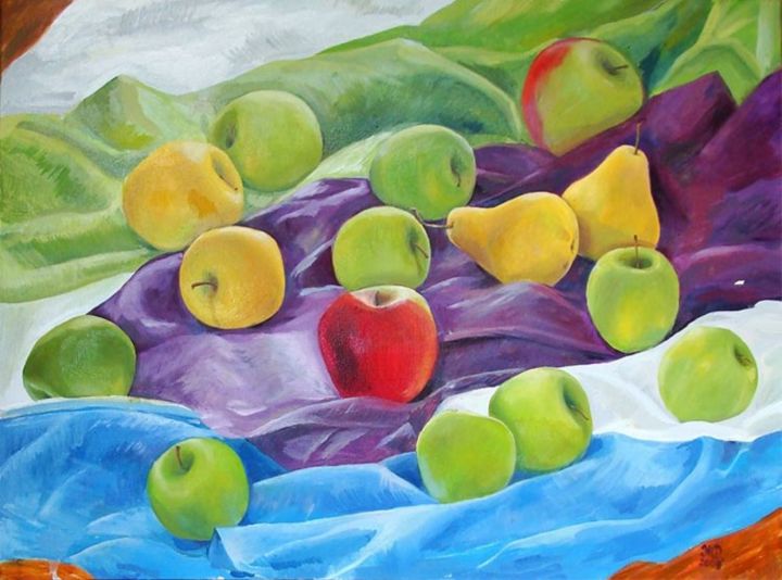 Malarstwo zatytułowany „яблочный позитив” autorstwa Юлия Жуковская, Oryginalna praca