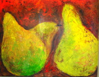 Pittura intitolato "Pears" da Zuleika Lebrón, Opera d'arte originale