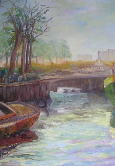 Painting titled "Muelle" by Zulema, Original Artwork