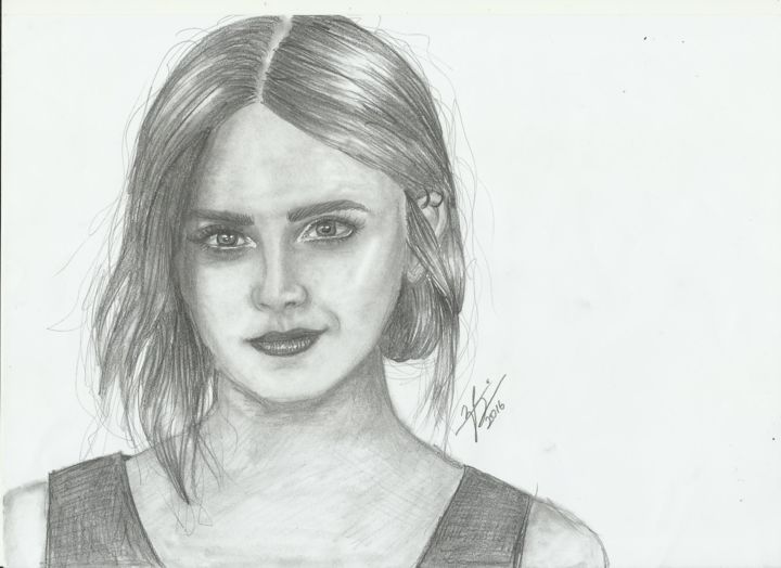 Painting titled "Emma Watson çizimi" by Züleyha Sönmez, Original Artwork, Other