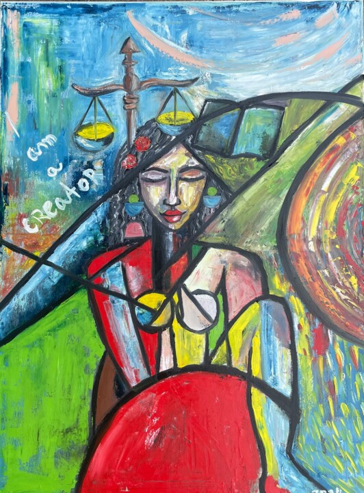Pintura intitulada "Creation" por Zuzana Ridzoňová, Obras de arte originais, Óleo