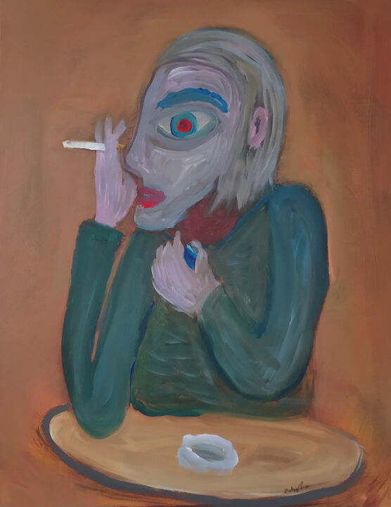 Painting titled "Dernière cigarette" by Zulugoodbye, Original Artwork, Acrylic