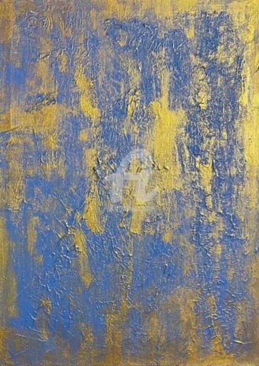 Картина под названием "Золотая Геометрия 5…" - Зумрад Аблакулова, Подлинное произведение искусства, Акрил