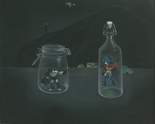 绘画 标题为“童趣记2” 由岩峰 左, 原创艺术品, 油