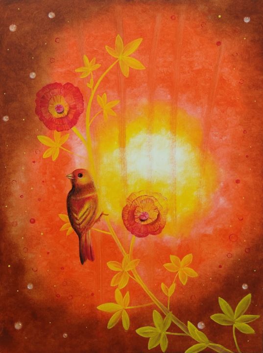 Painting titled "Dawn" by Zuzana Šmehylová, Original Art, Oil