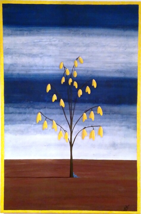 Malerei mit dem Titel "Tree of peace" von Zuzana Šmehylová, Original-Kunstwerk, Öl