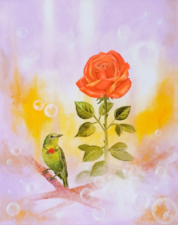 Pintura intitulada "Keeper of the rose" por Zuzana Šmehylová, Obras de arte originais, Óleo