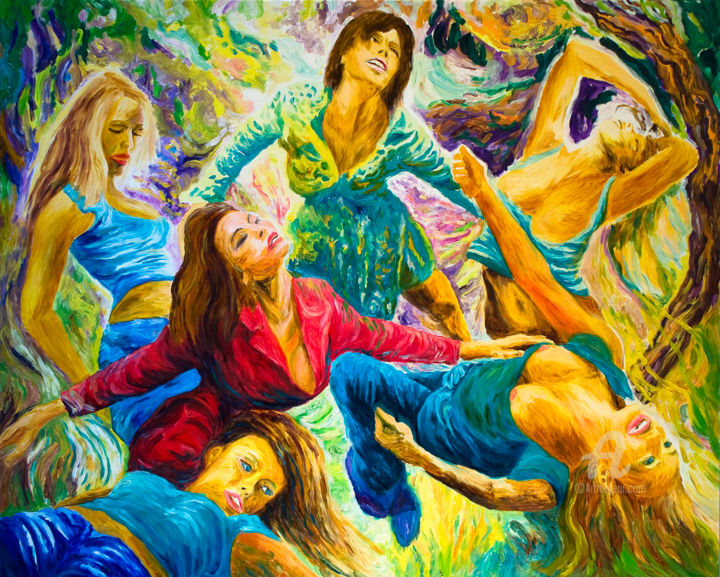 Painting titled "Blondes not only fi…" by Zbigniew Dowgiałło, Original Artwork, Oil