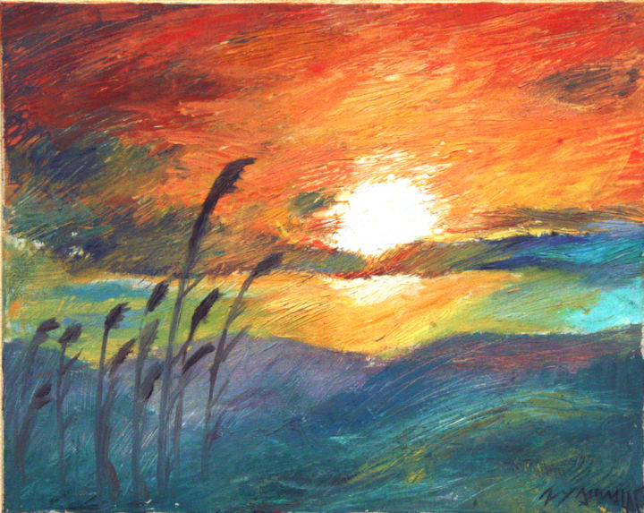 绘画 标题为“Sunset in Troia” 由Zygomalas, 原创艺术品