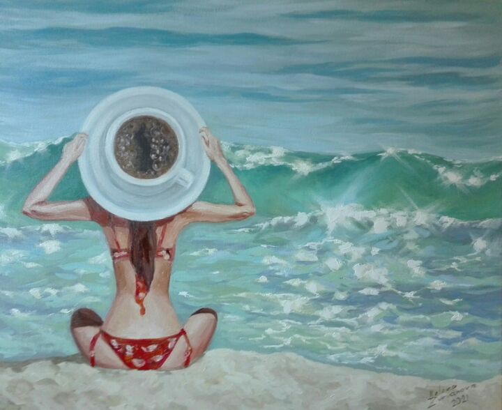 Ζωγραφική με τίτλο "Meditation" από Helena Zyryanova, Αυθεντικά έργα τέχνης, Λάδι