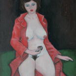 Painting titled "the-girl-in-the-red…" by Valerii Klenov, Original Artwork, Oil