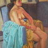 Painting titled "Lejana Mirada" by Yaneiris, Original Artwork, Oil