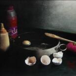 Painting titled "Egg shell" by Abdel Raouf Abdel Khalek, Original Artwork, Oil