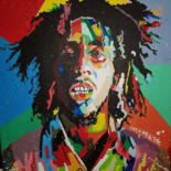 Peinture intitulée "Bob Marley pop art…" par Abdeljabbar Lachheb, Œuvre d'art originale, Acrylique