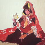 Peinture intitulée "la tisseuse" par Abderrahim El Moujaouid, Œuvre d'art originale, Acrylique Monté sur Châssis en bois