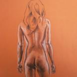 Disegno intitolato "Nudo" da Achille Chiarello, Opera d'arte originale, Carbone