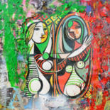 Collages titled "Woman Before Mirror…" by Adriano Cuencas, Original Artwork, Acrylic