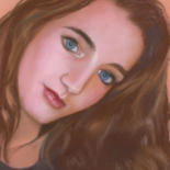 Painting titled "Laureline" by Adyne Gohy, Original Artwork, Pastel
