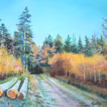 Peinture intitulée "E n forêt Jalhaytoi…" par Adyne Gohy, Œuvre d'art originale, Pastel