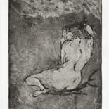 Gravures & estampes intitulée "Rêve" par Aga Werner, Œuvre d'art originale, Gravure
