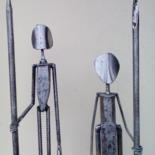 Sculpture titled "Les chasseurs" by Agostinho Dacunha, Original Artwork, Stainless Steel