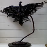 Sculpture intitulée "L'oiseau Phénix" par Agostinho Dacunha, Œuvre d'art originale, Métaux