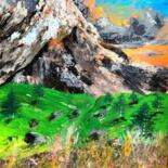 Schilderij getiteld "Above the peaks, th…" door Ahmed Alozade, Origineel Kunstwerk, Acryl