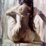 Ζωγραφική με τίτλο "Erotism in Pensiven…" από Ahsan Ali, Αυθεντικά έργα τέχνης, Ακουαρέλα