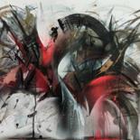 Peinture intitulée "Oeuvre abstraite "T…" par Airgone, Œuvre d'art originale, Bombe aérosol