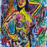 Dessin intitulée "NudE" par Aleksey Tsarev, Œuvre d'art originale, Pigments