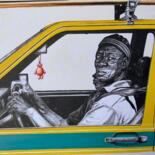 Dessin intitulée "Taxi driver" par Alain Wankwini, Œuvre d'art originale, Stylo gel
