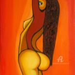 Painting titled "Nu; sans-titre" by Alain Boissel, Original Artwork, Oil