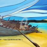 Painting titled "FORTUNE DE MER" by Alain Faure, Original Artwork, Acrylic Mounted on Wood Stretcher frame